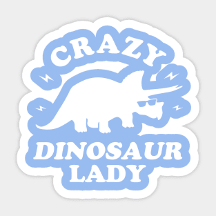 Crazy Dinosaur Lady Sticker